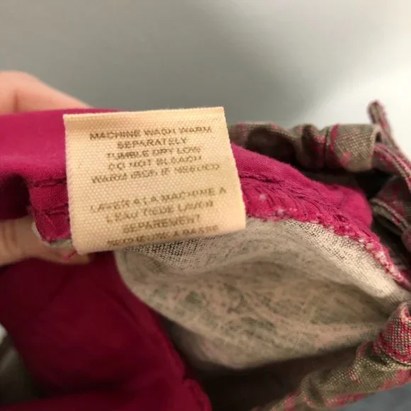 Free People Pink Gray Cotton Shorts Side Tie Shorty Shorts Low Rise 2 - Picture 7 of 7